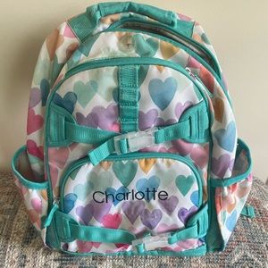 Pottery barn kids large book bag monogrammed “Charlotte”